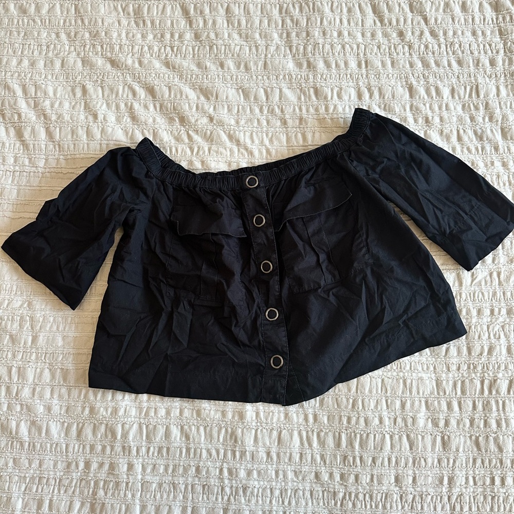 Free People Black Off-Shoulder Top